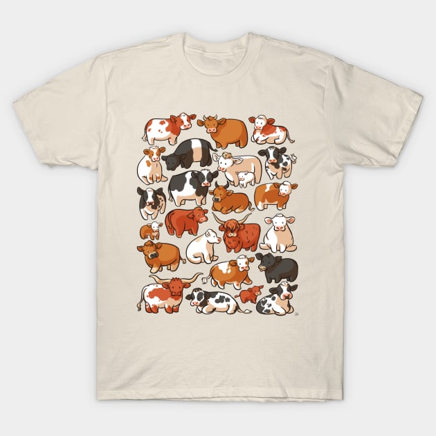 How Now Brown Cows T-Shirt by jfeldmanart